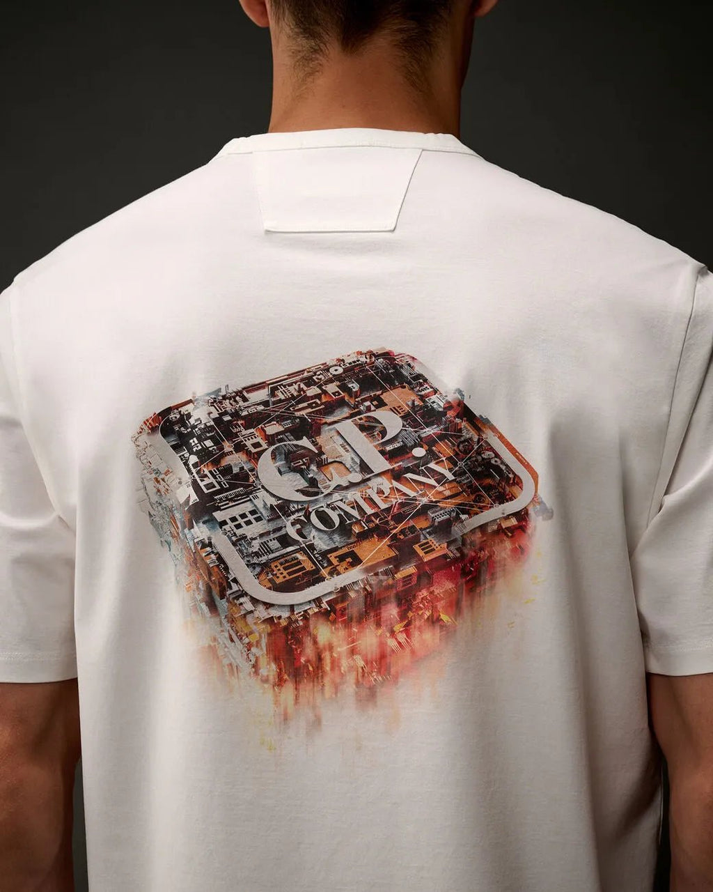 C.P. COMPANY : Metropolis Series Mercerized Jersey Short Sleeve Badge T-Shirt blanc