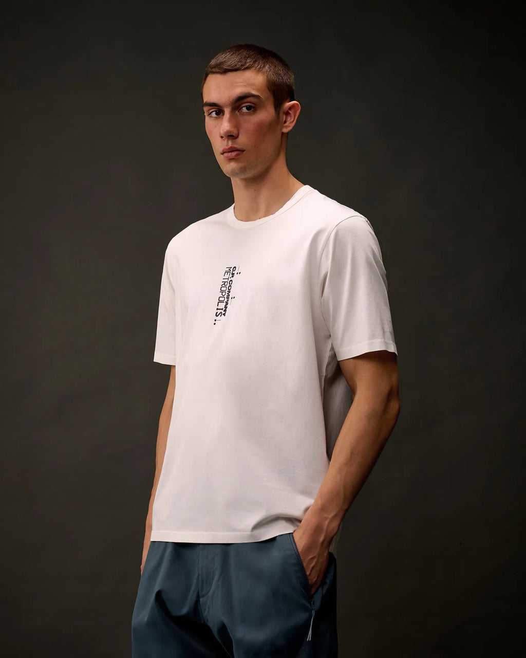 C.P. COMPANY - Metropolis Series Mercerized Jersey Short Sleeve Graphic T-Shirt Gauze White