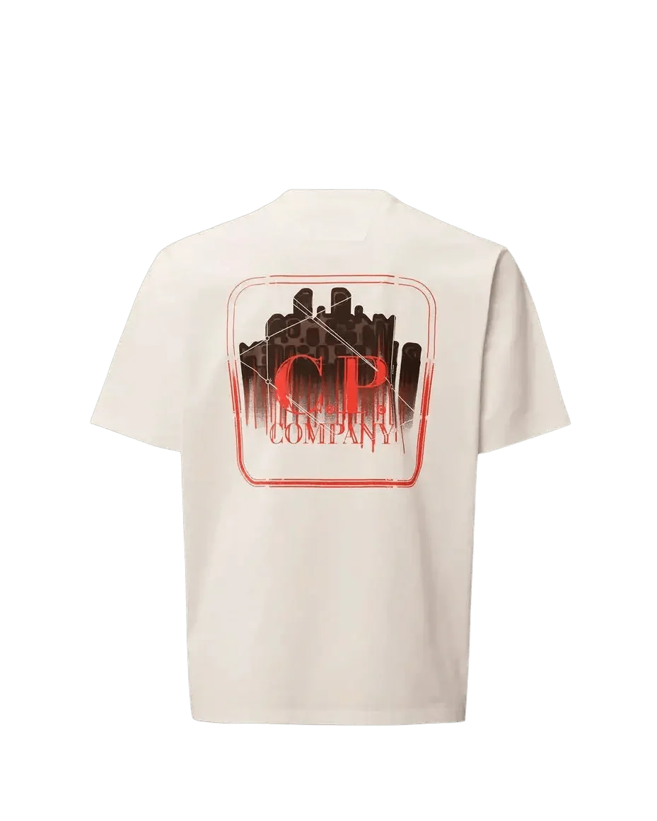 C.P. COMPANY : Metropolis Series Mercerized Jersey Short Sleeve Graphics T-Shirt blanc