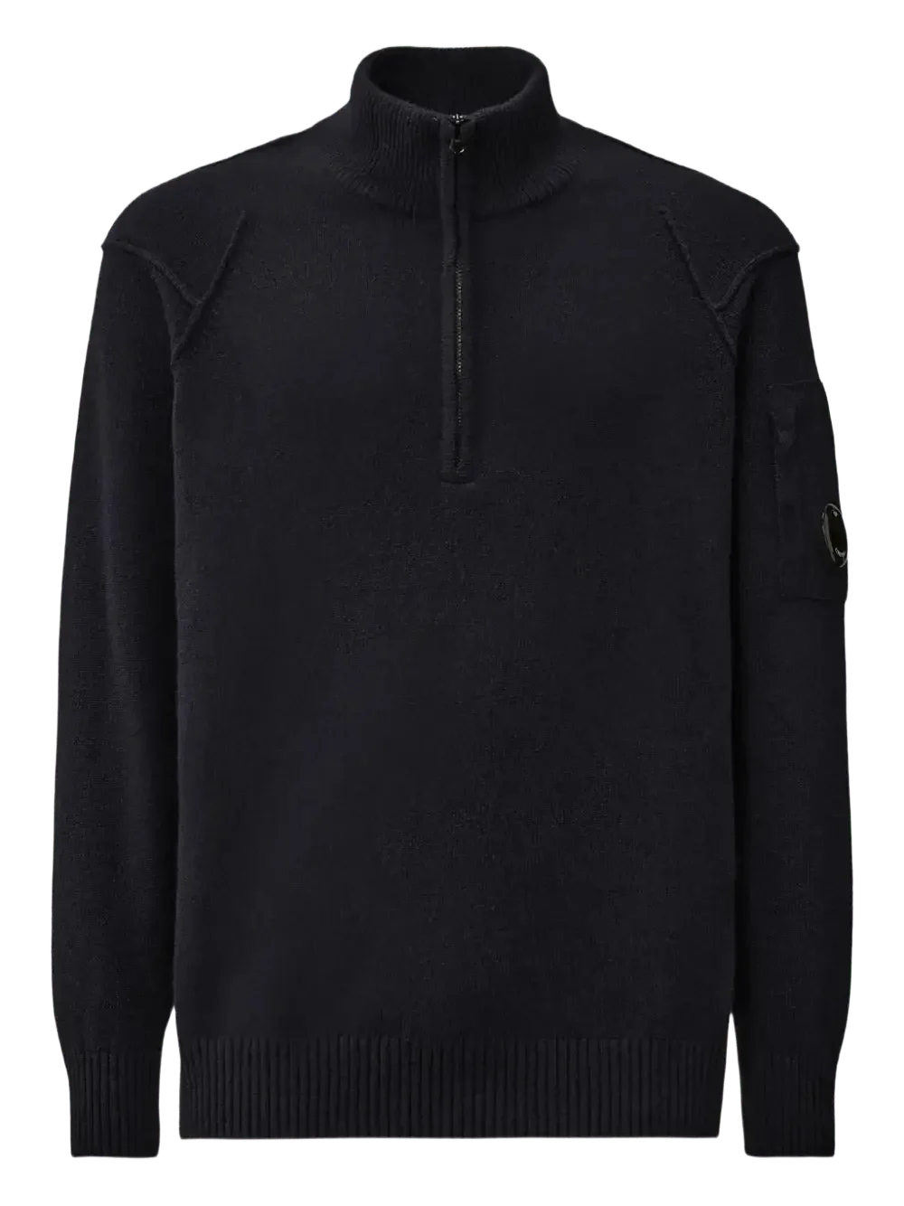 C.P. COMPANY - Pull à Col Zippé Bleu Foncé