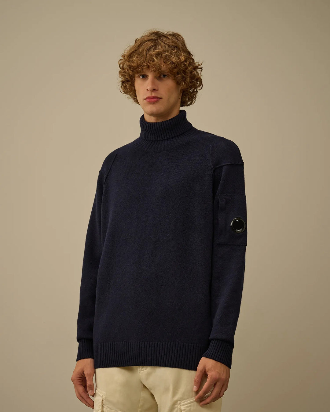C.P. COMPANY - Pull Lambswool GRS Turtleneck Total Eclipse