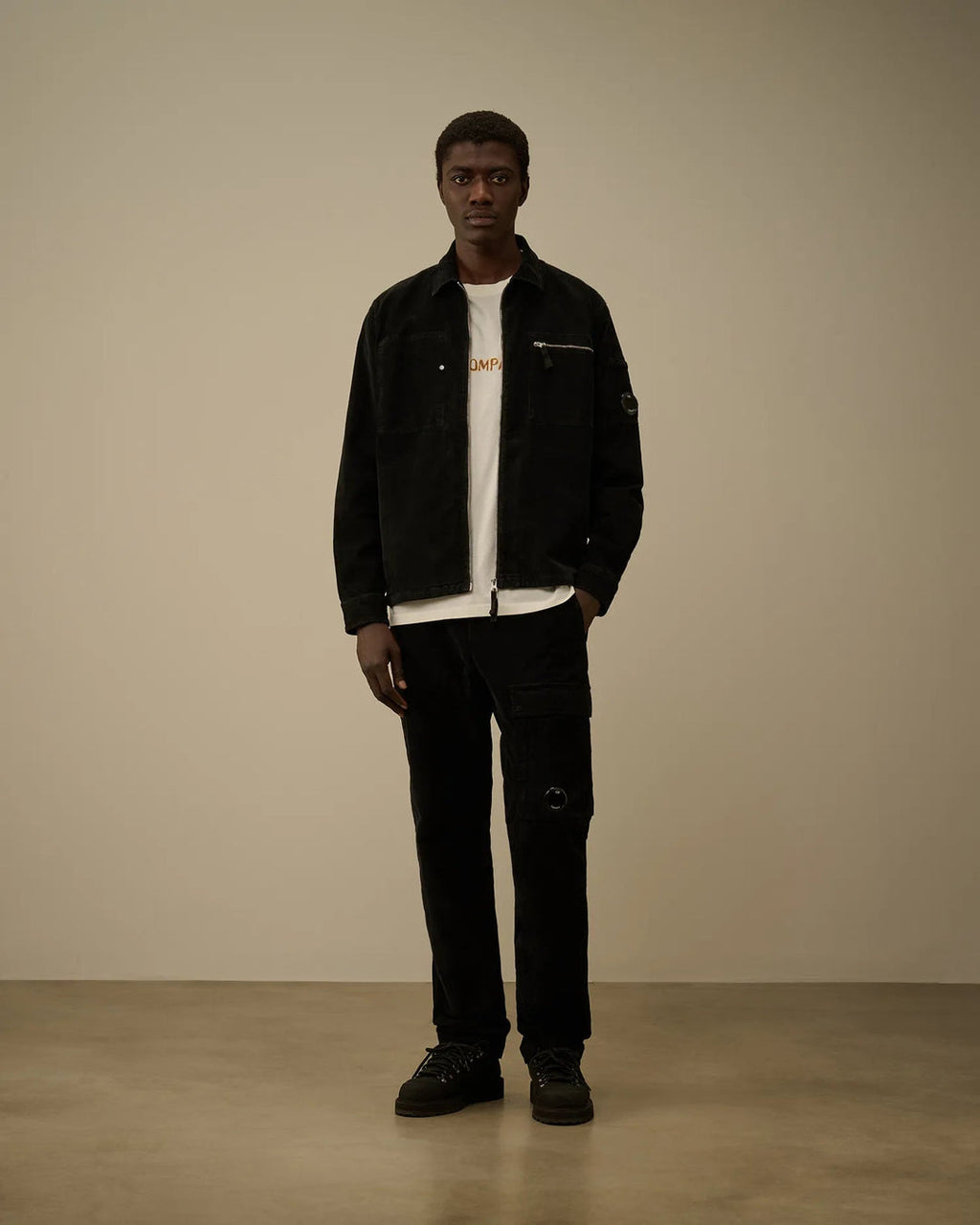 C.P. COMPANY - Surchemise Corduroy Lens Zipped Total Eclipse