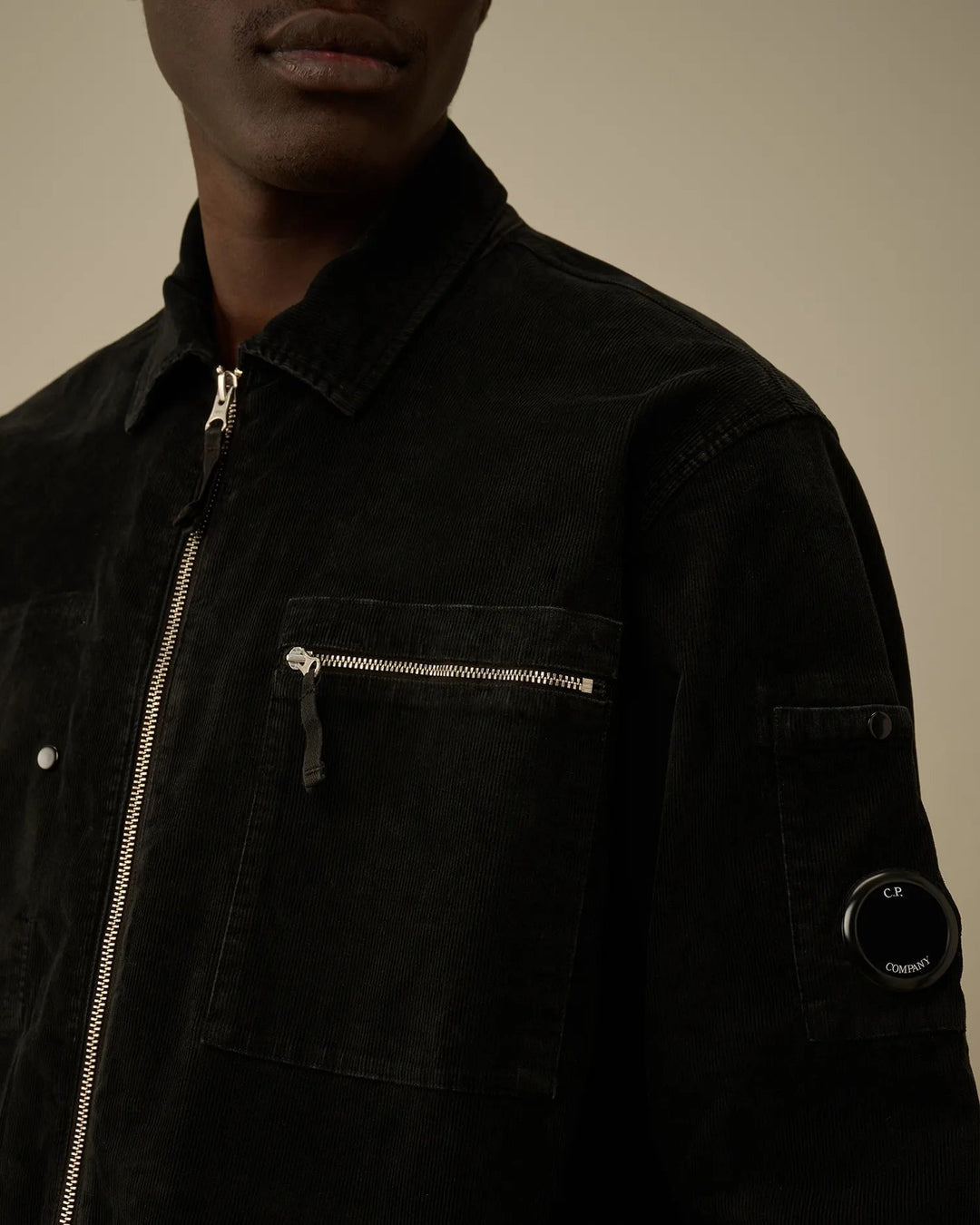 C.P. COMPANY - Surchemise Corduroy Lens Zipped Total Eclipse