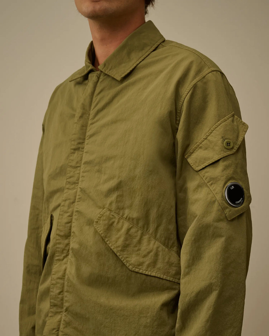 C.P. Company - Surchemise Diagonal Flatt Nylon Button Overshirt Capers