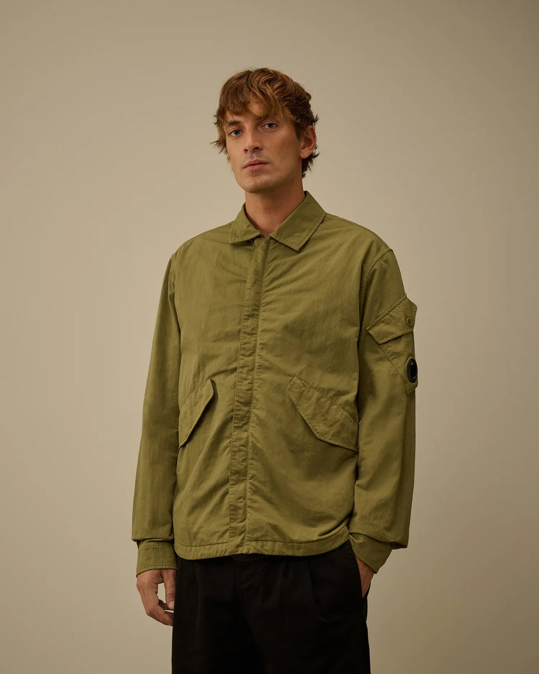 C.P. Company - Surchemise Diagonal Flatt Nylon Button Overshirt Capers