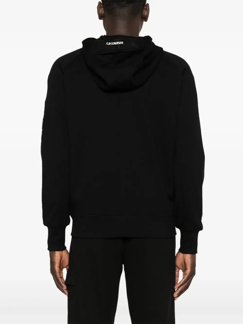 C.P. COMPANY - Sweat-shirt zippé à capuche en coton brossé blue eclipse