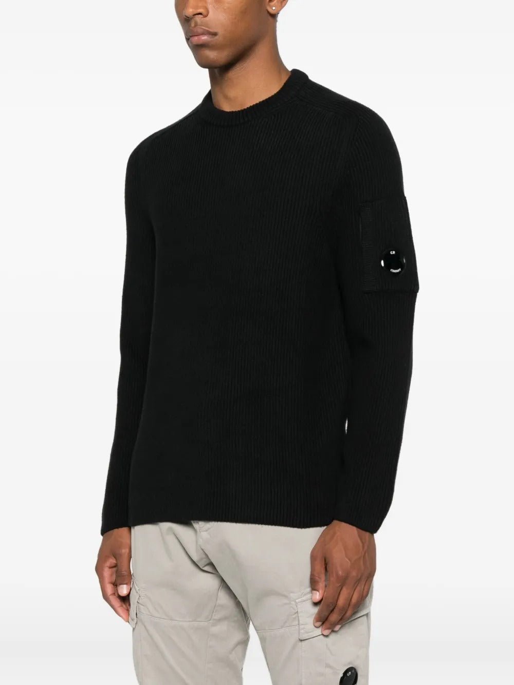 C.P. COMPANY - Sweater Full Rib Crewneck Lens Noir