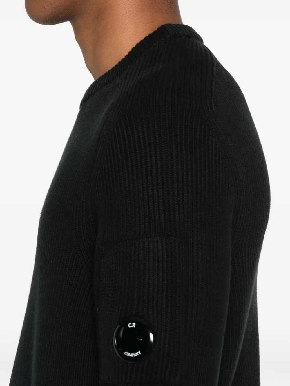 C.P. COMPANY - Sweater Full Rib Crewneck Lens Noir