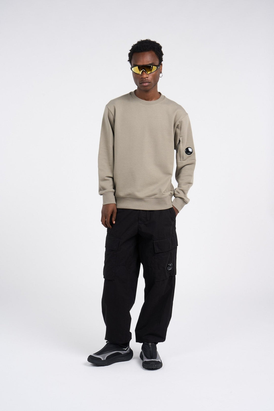 C.P. COMPANY - Sweats à Détail de Lentille Gris