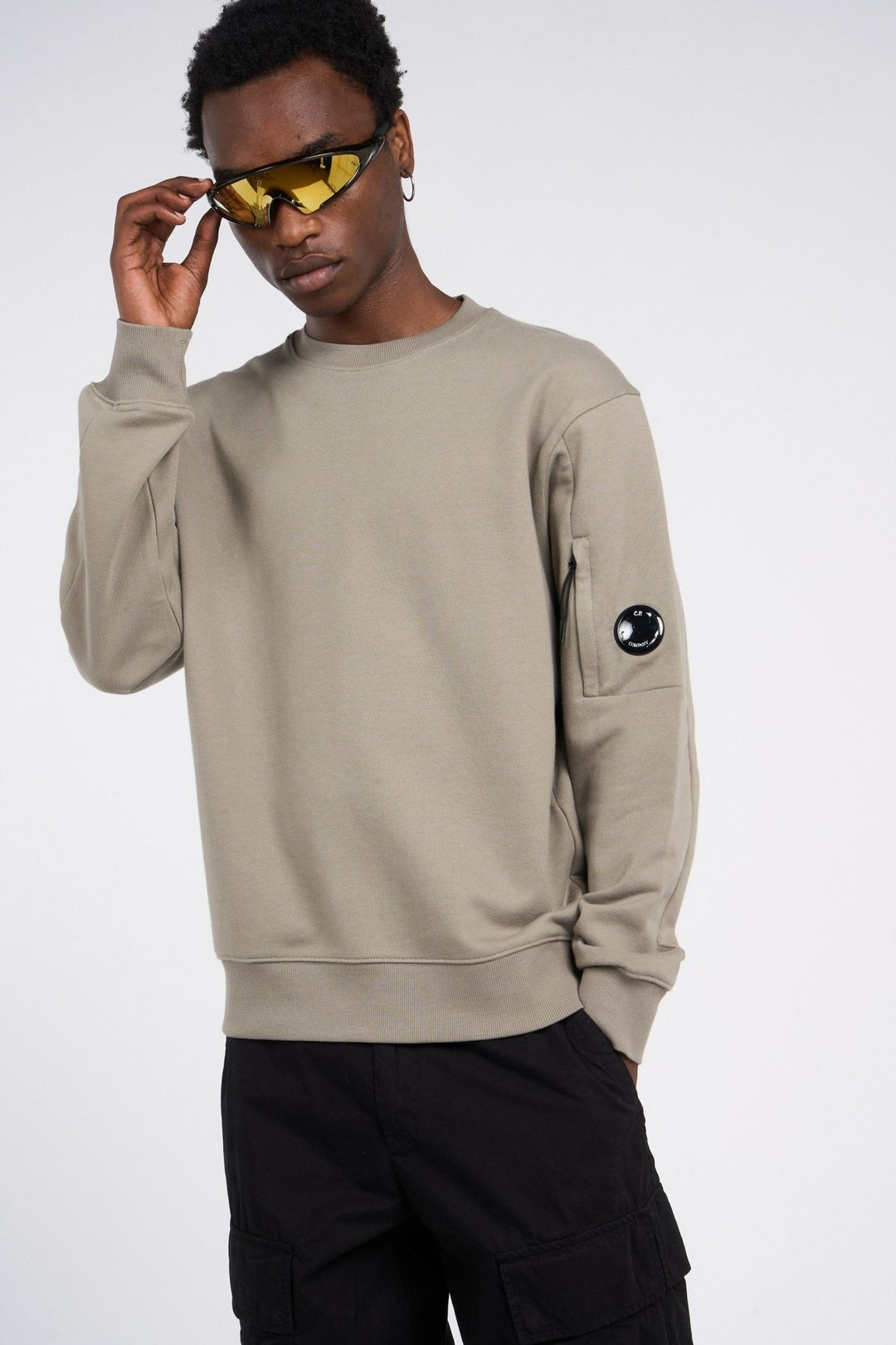 C.P. COMPANY - Sweats à Détail de Lentille Gris