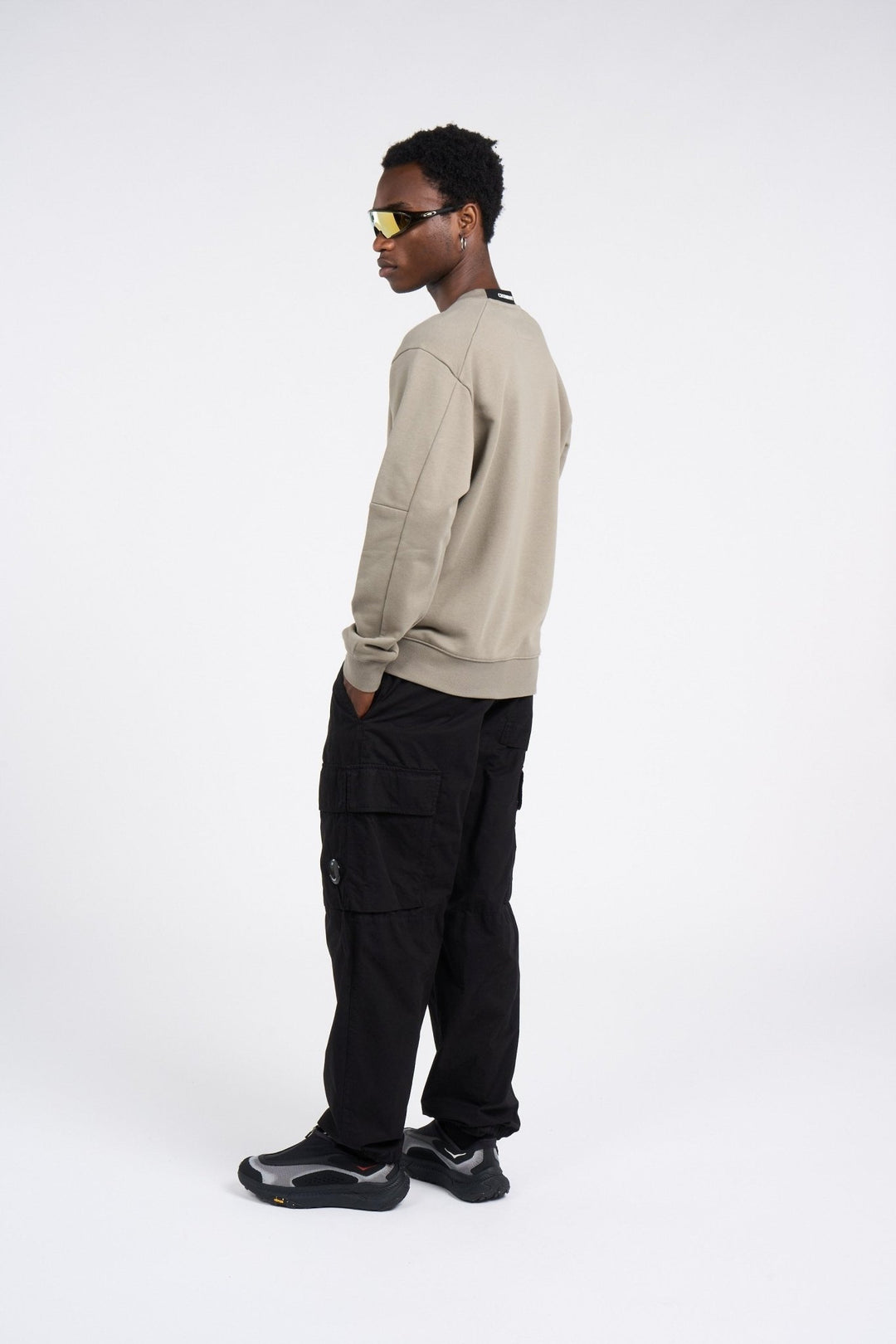 C.P. COMPANY - Sweats à Détail de Lentille Gris