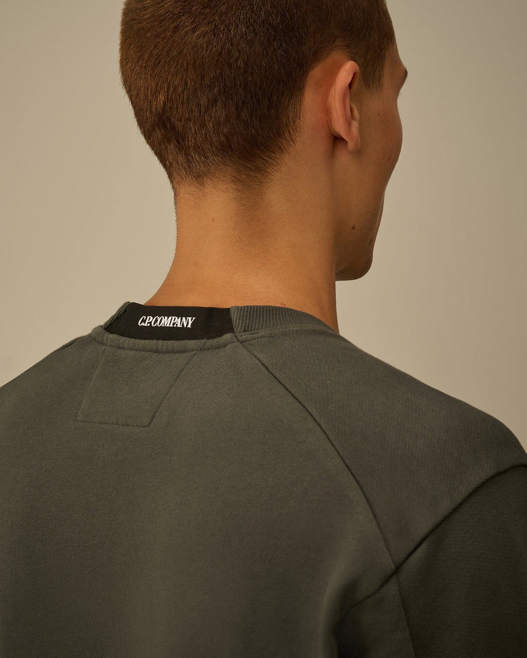 C.P. COMPANY - Sweatshirt Diagonal Raised Fleece Crewneck Lens Dark Shadow