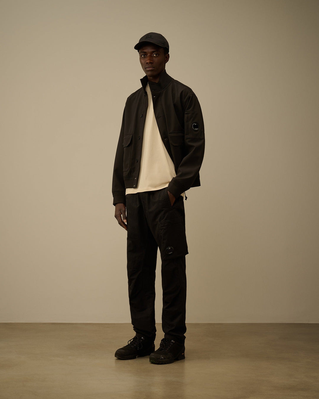 C.P. COMPANY - T-shirt Jersey Short Sleeve Goggle Beige