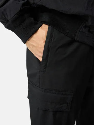 STONE ISLAND - Pantalon cargo coupe fuselée regular à poches zippées noir