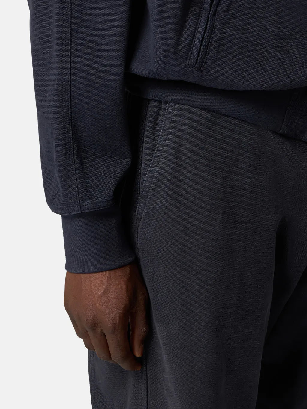 STONE ISLAND - Pantalon chino coupe ample à poches pressionnées NOIR