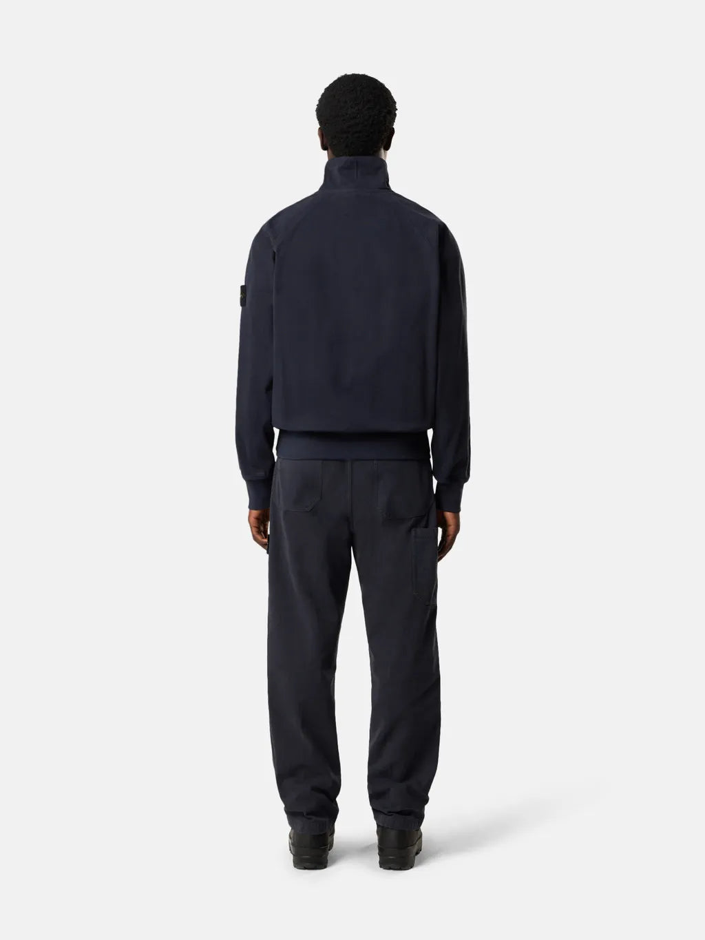 STONE ISLAND - Pantalon chino coupe ample à poches pressionnées NOIR