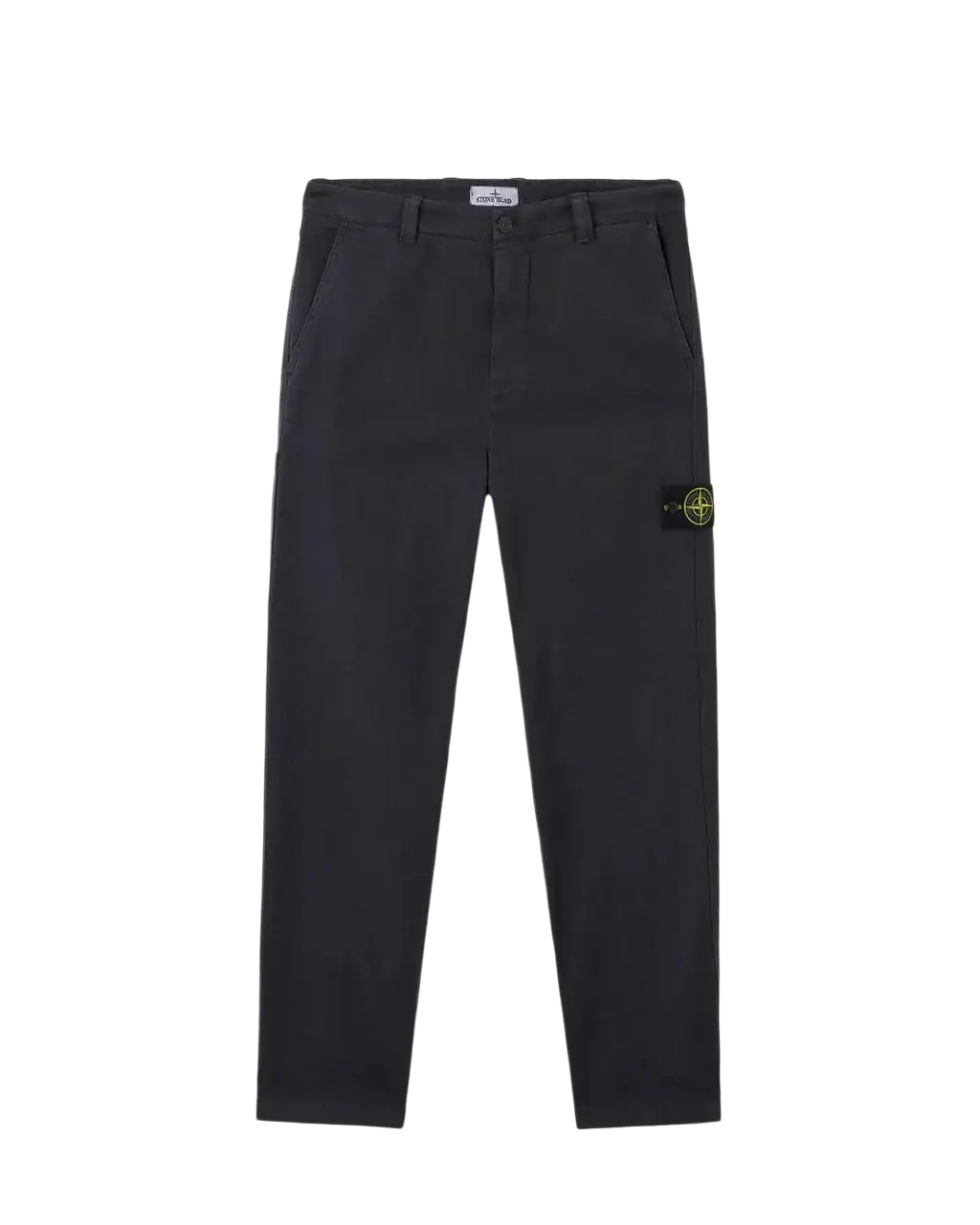 STONE ISLAND - Pantalon chino coupe ample à poches pressionnées NOIR