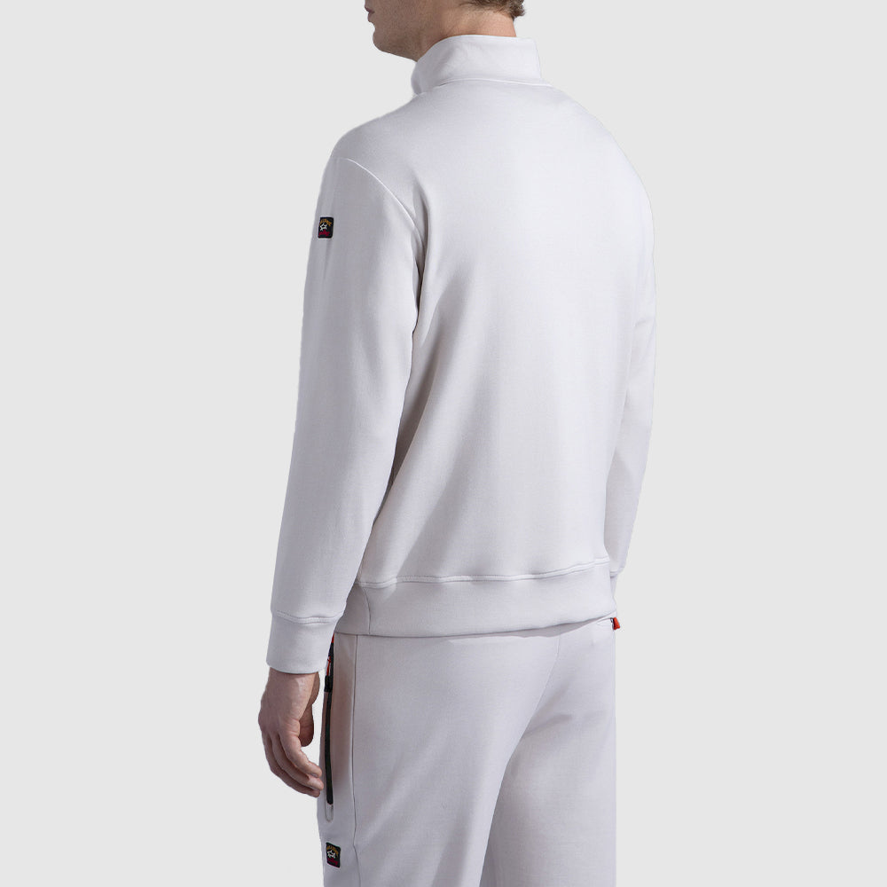 SWEAT-SHIRT EN COTON À GLISSIÈRE AVEC DÉTAILS CONTRASTANTS