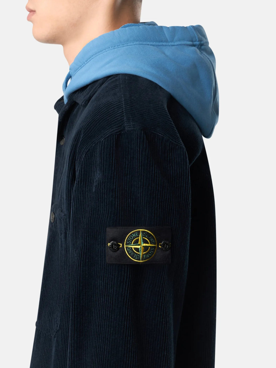 STONE ISLAND - 1200012 Surchemise Organic Cotton Corduroy Bleu marine