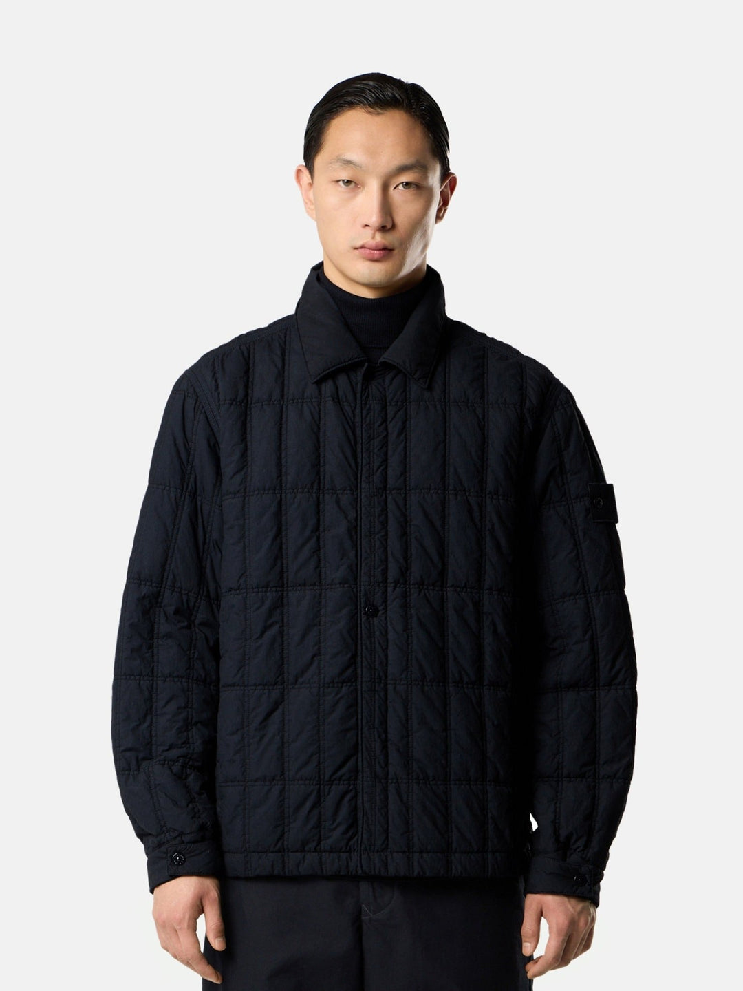 STONE ISLAND - Blouson Smerigliato Bleu Foncé