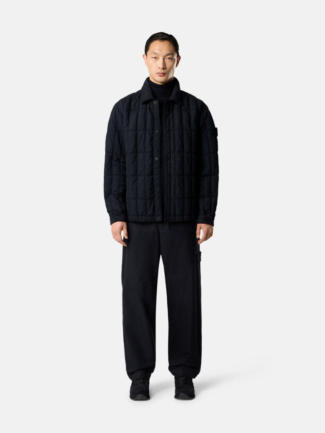 STONE ISLAND - Blouson Smerigliato Bleu Foncé