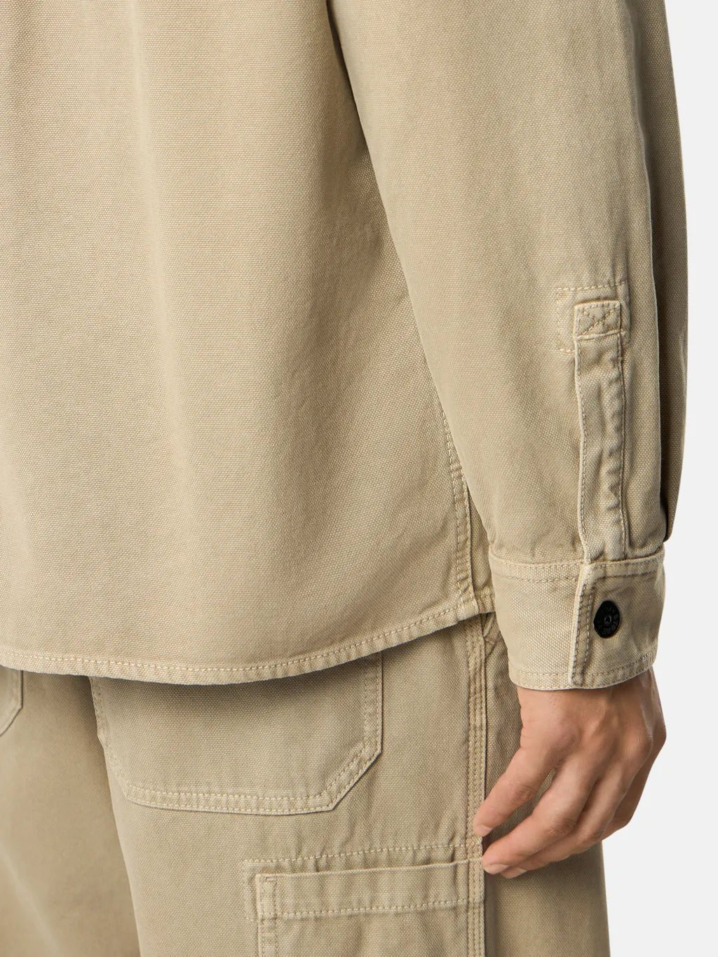 STONE ISLAND - Chemises - 1200025 ORGANIC PANAMA COTTON 'OLD' EFFECT beige
