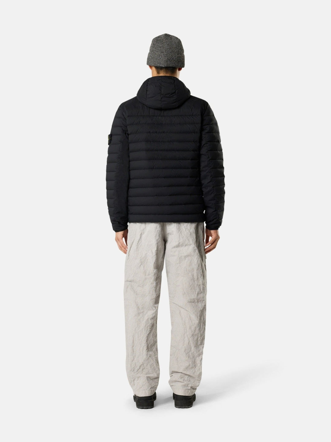 STONE ISLAND - Doudoune à capuche en matière déperlante 4100020 Noir