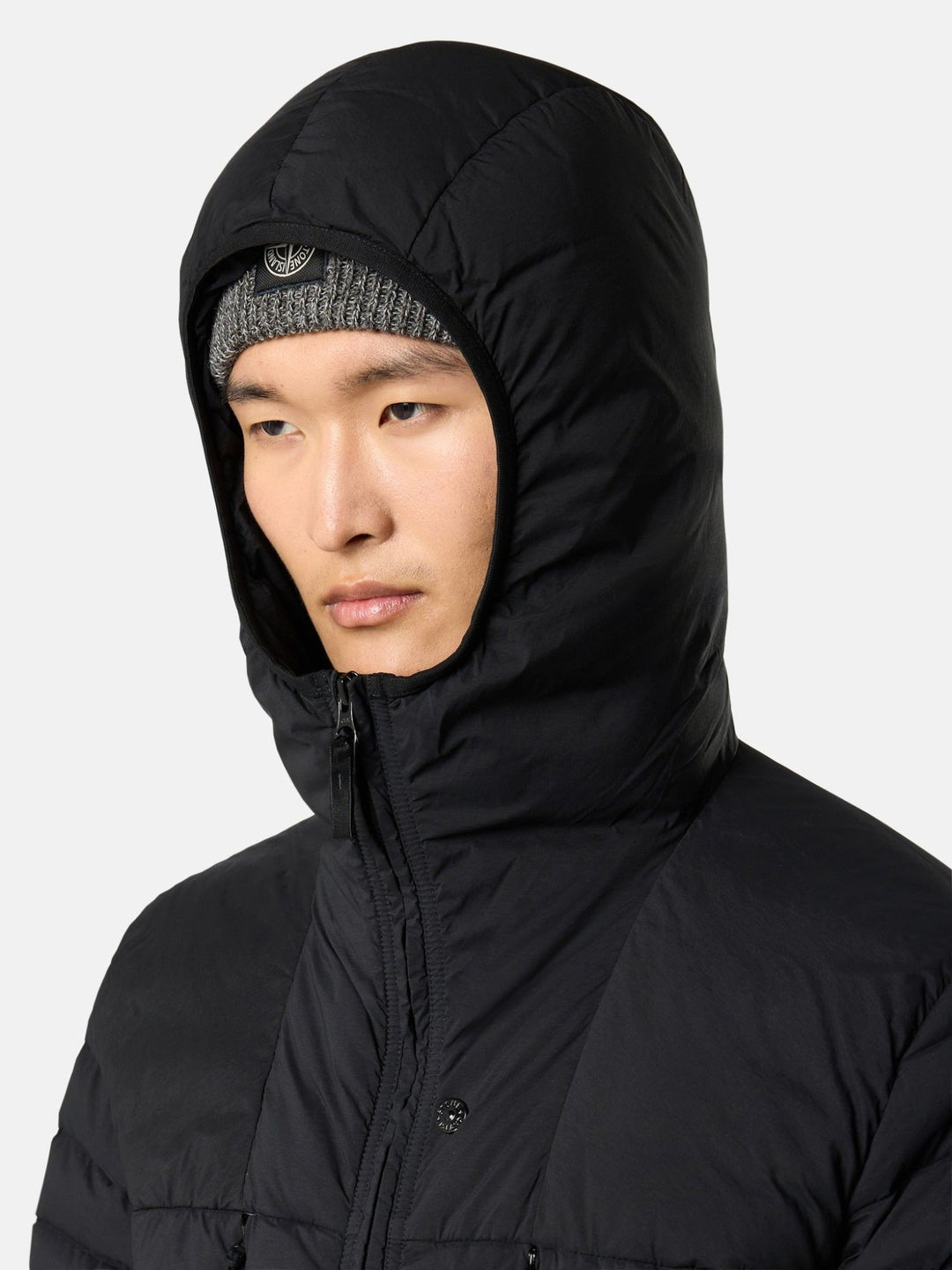 STONE ISLAND - Doudoune à capuche en matière déperlante 4100020 Noir
