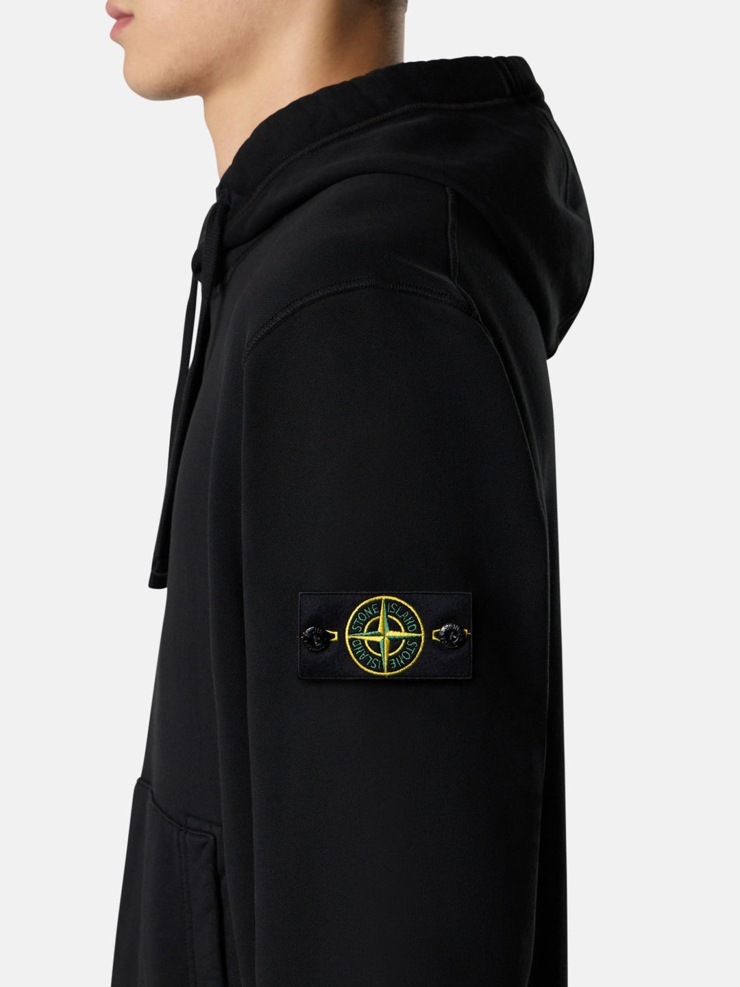 STONE ISLAND - Hoodie Organic Cotton Fleece Noir
