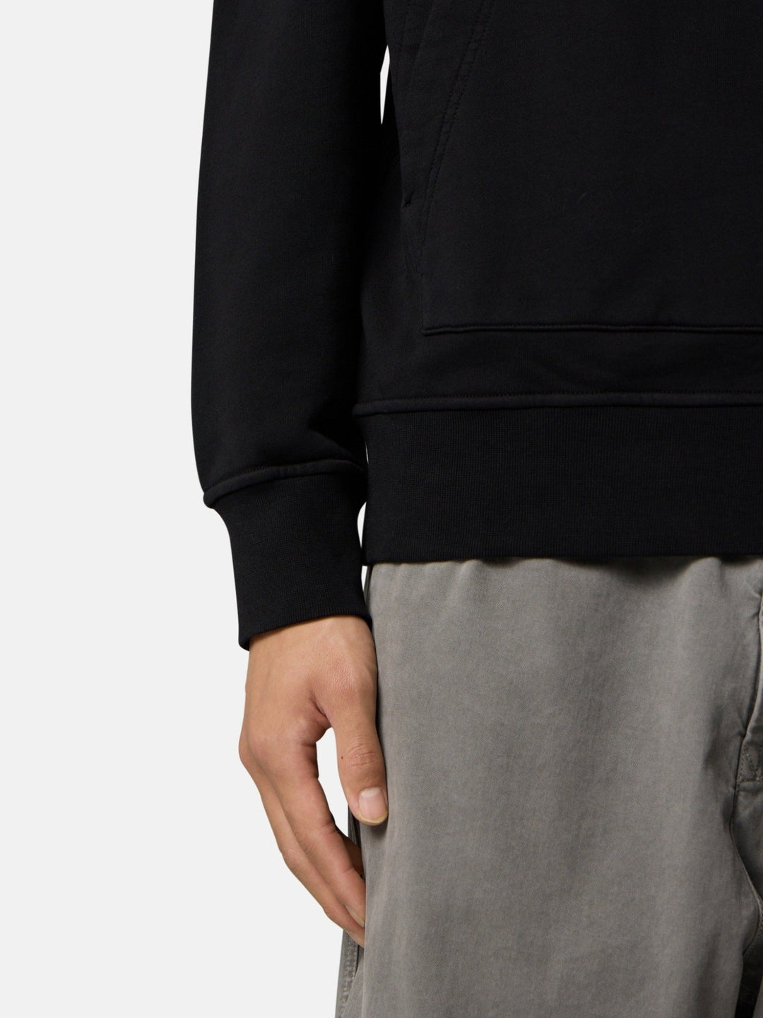 STONE ISLAND - Hoodie Organic Cotton Fleece Noir