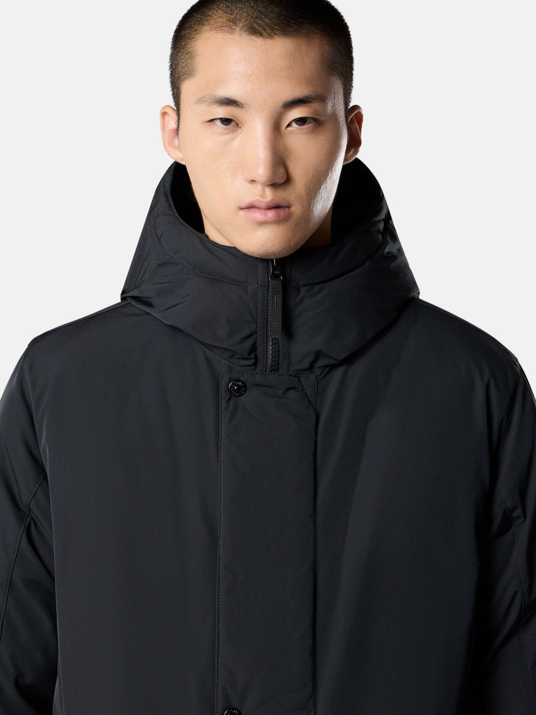 STONE ISLAND - Parka en duvet à capuche Micro Twill Noir