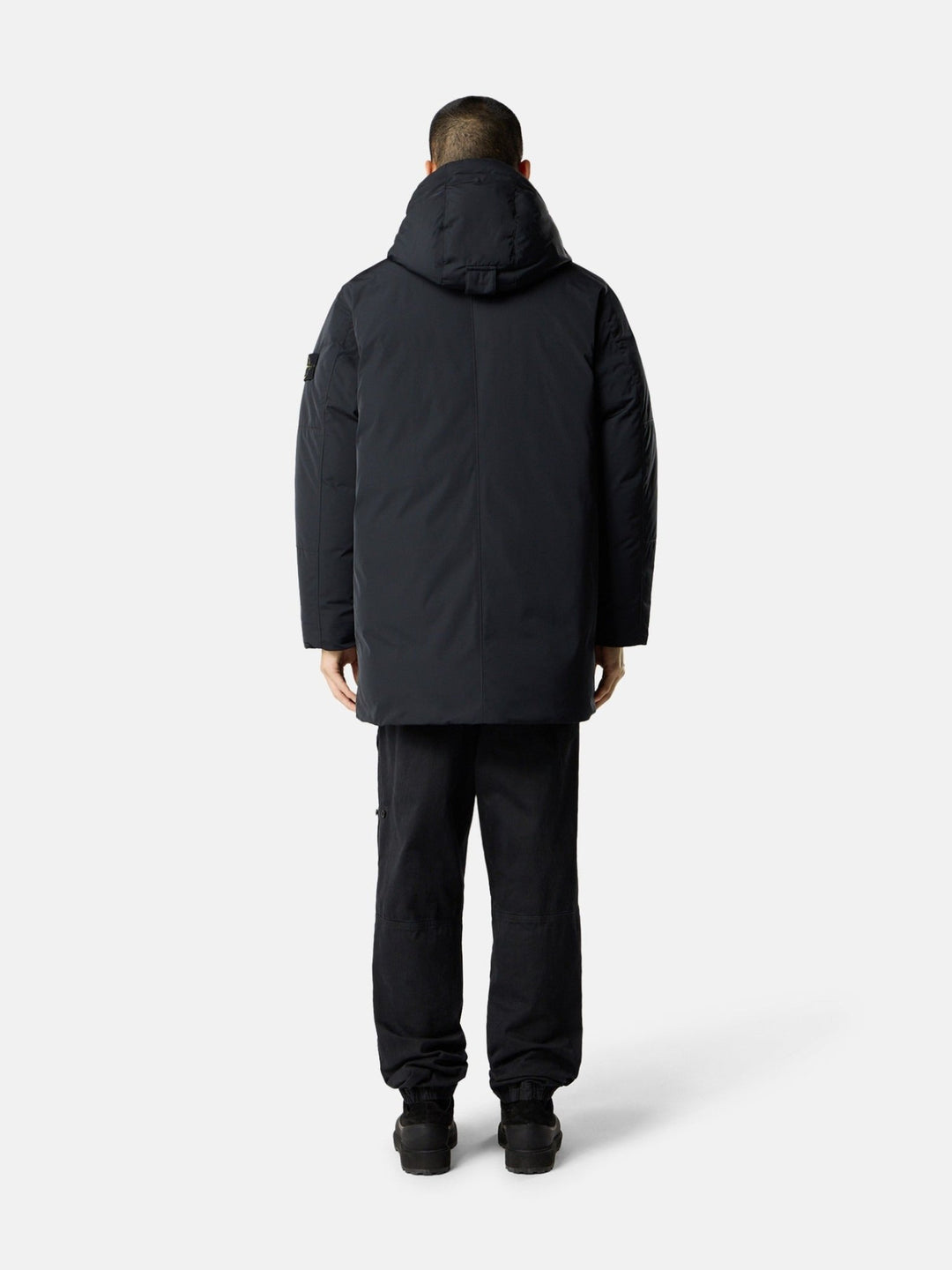 STONE ISLAND - Parka en duvet à capuche Micro Twill Noir