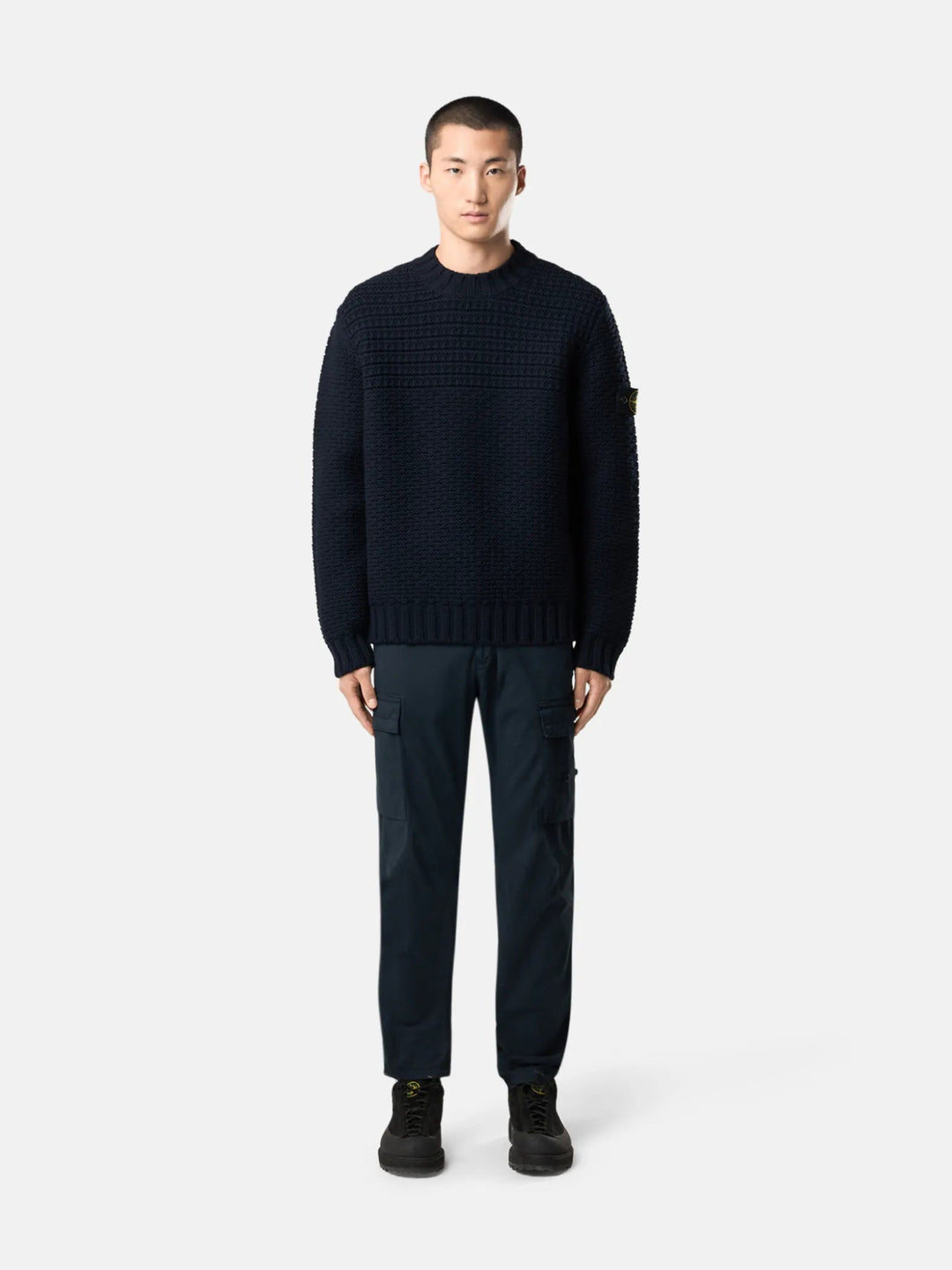STONE ISLAND - Pull 5100054 Pure Wool Bleu Marine