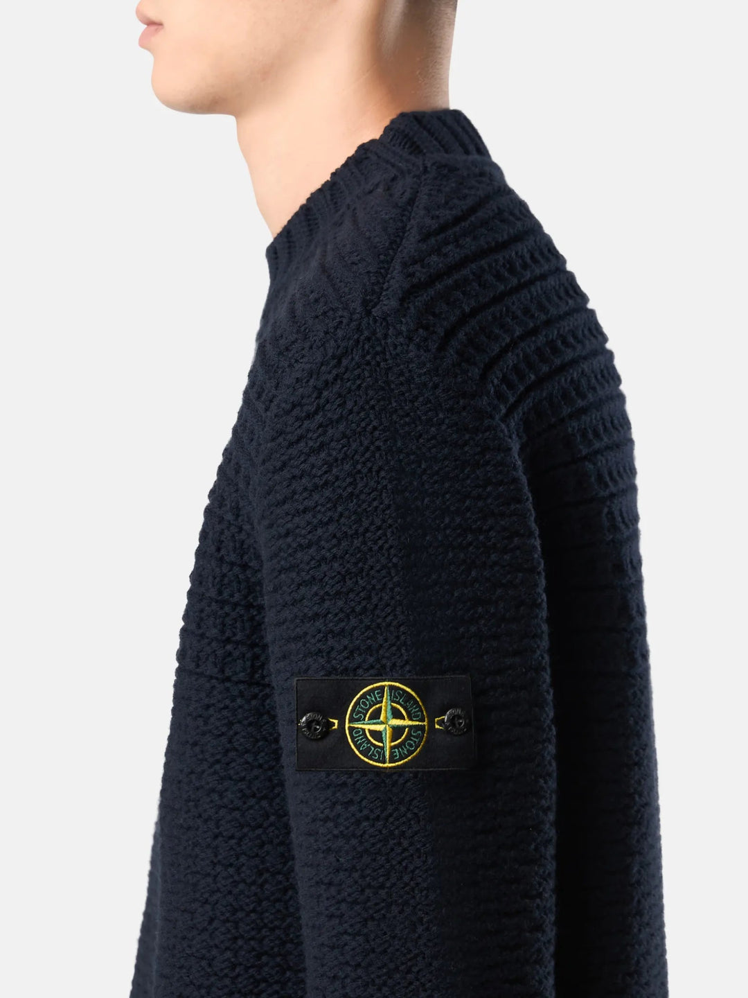 STONE ISLAND - Pull 5100054 Pure Wool Bleu Marine