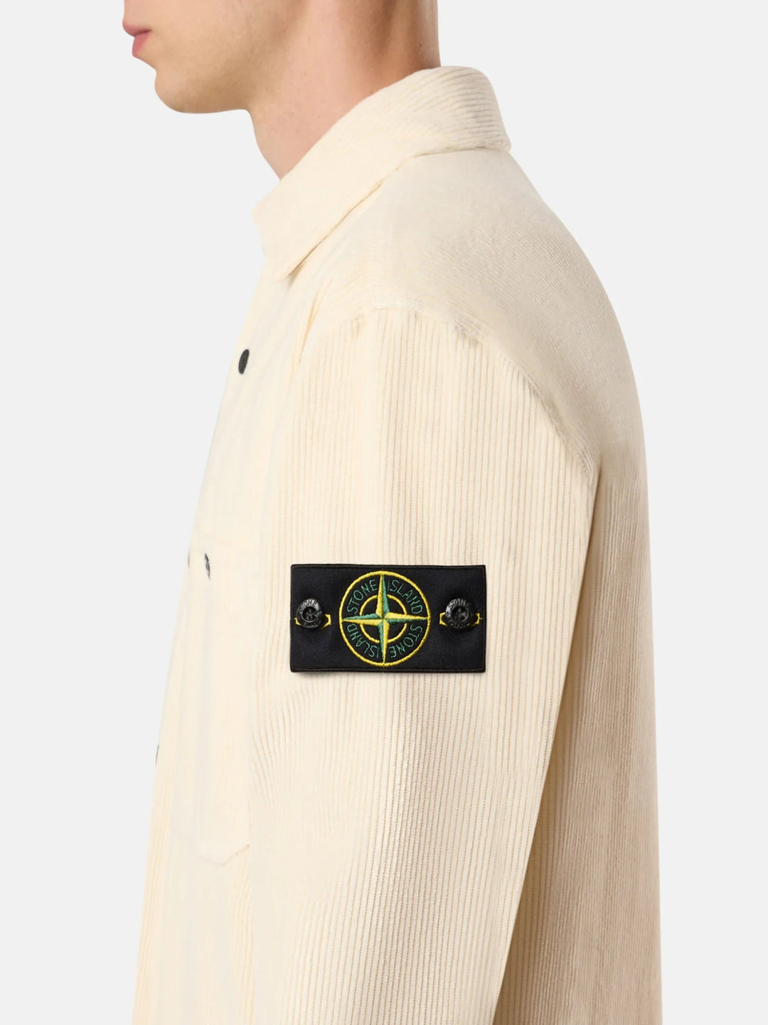 STONE ISLAND - Surchemise 1200012 Organic Cotton Corduroy 800 Ivoire
