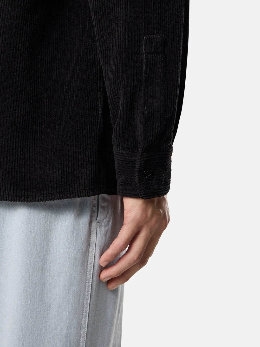 STONE ISLAND - Surchemise 1200012 ORGANIC COTTON CORDUROY 800 Noir