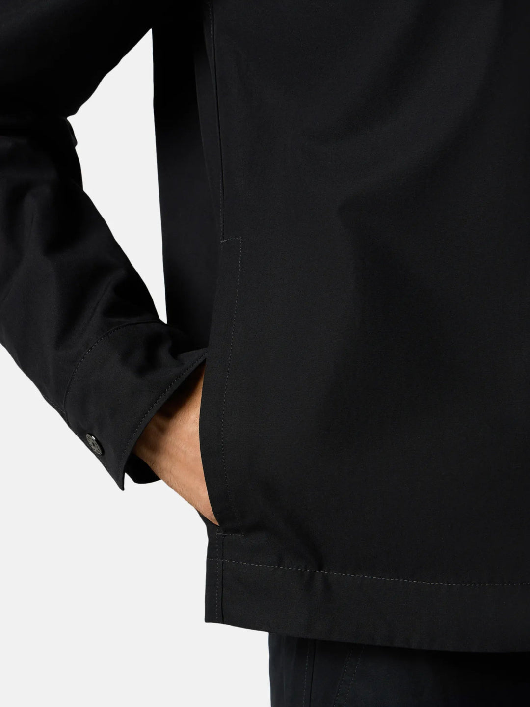 STONE ISLAND - Surchemise Weatherproof Cotton Canvas Ghost Bleu Marine