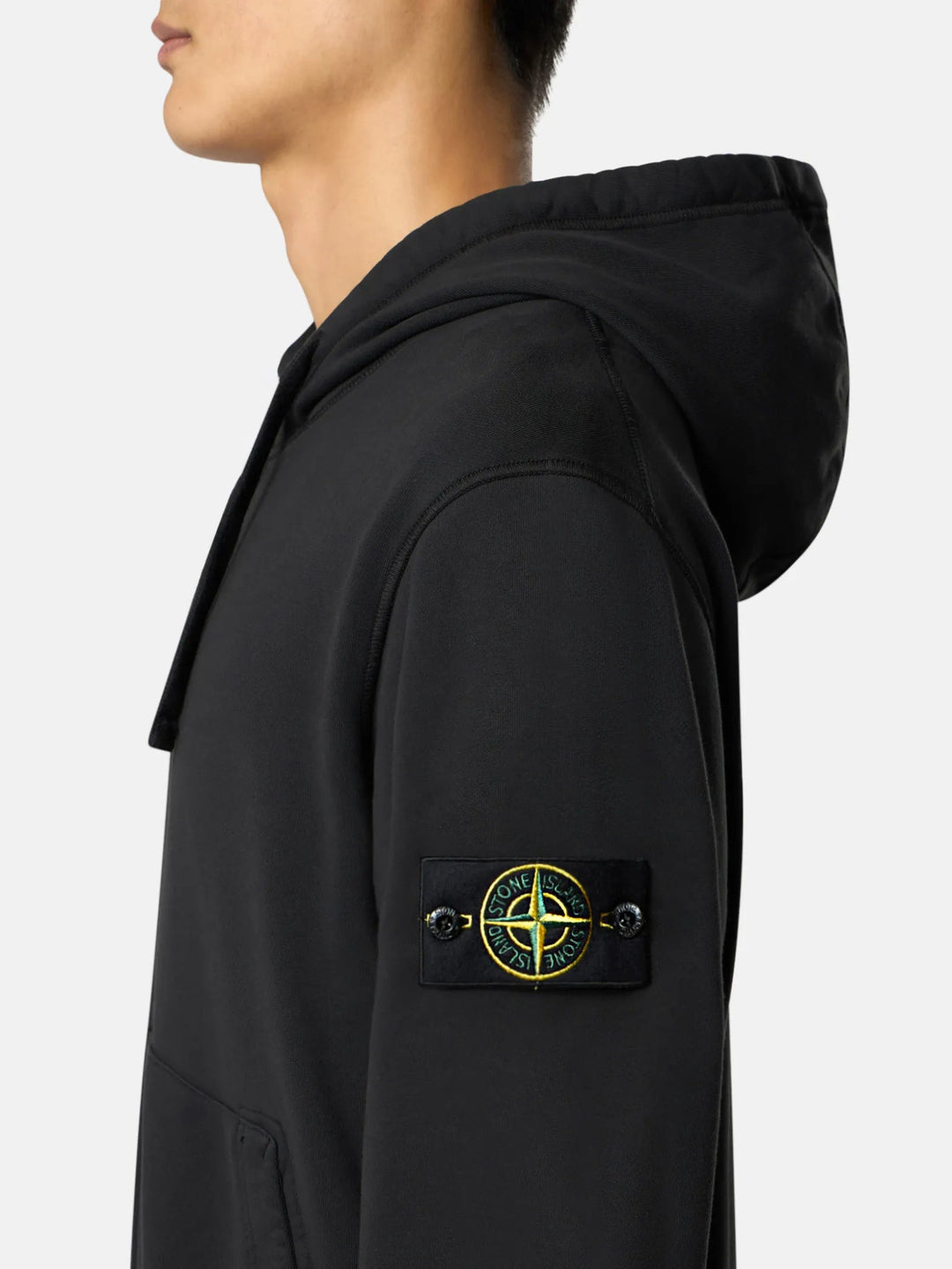 STONE ISLAND - Sweat zippé 6100061 ORGANIC COTTON FLEECE Noir