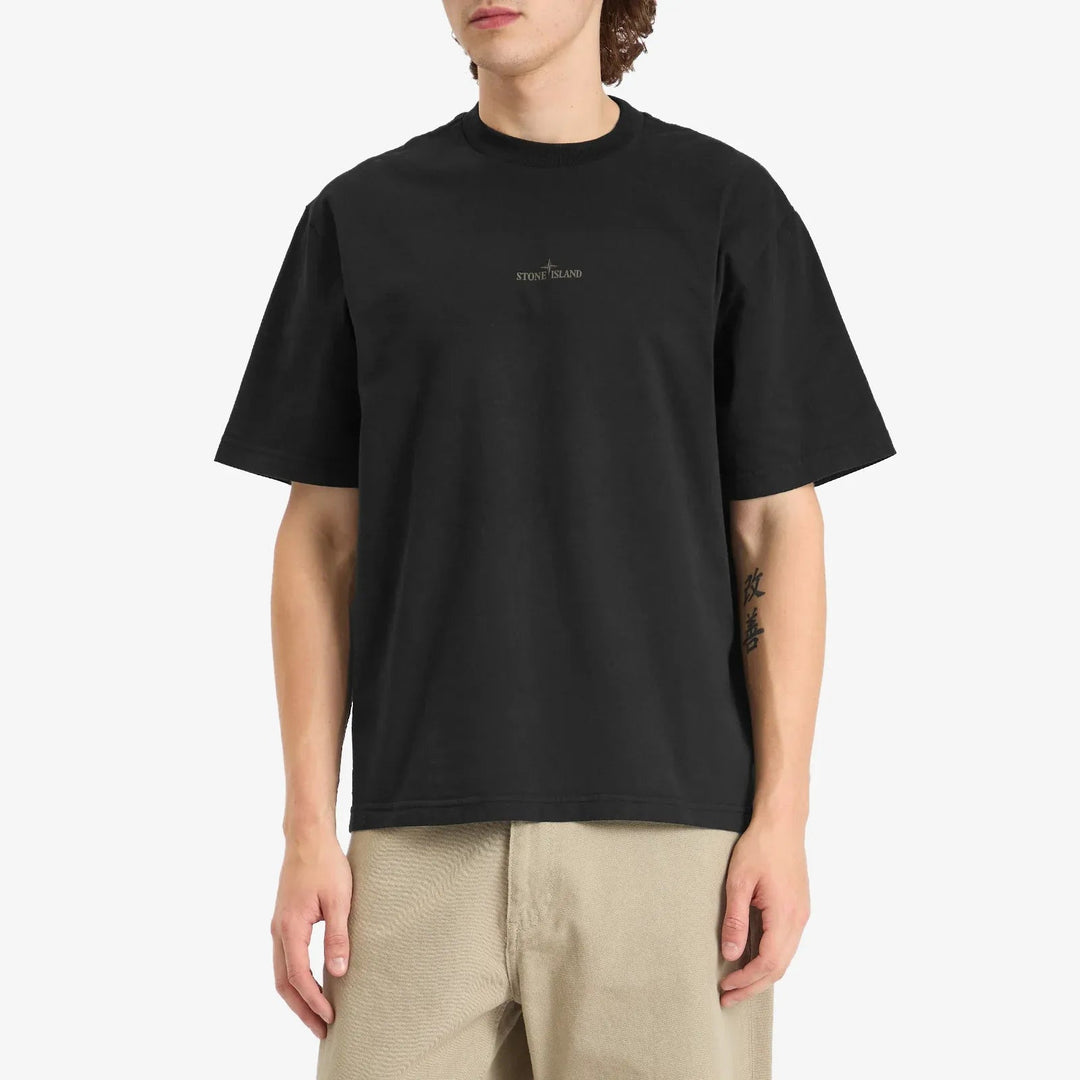 STONE ISLAND - T-shirt à manches courtes avec imprimé Noir