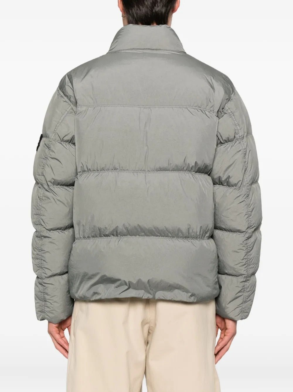 STONE ISLAND - Veste Matelassée à Col Montant Gris